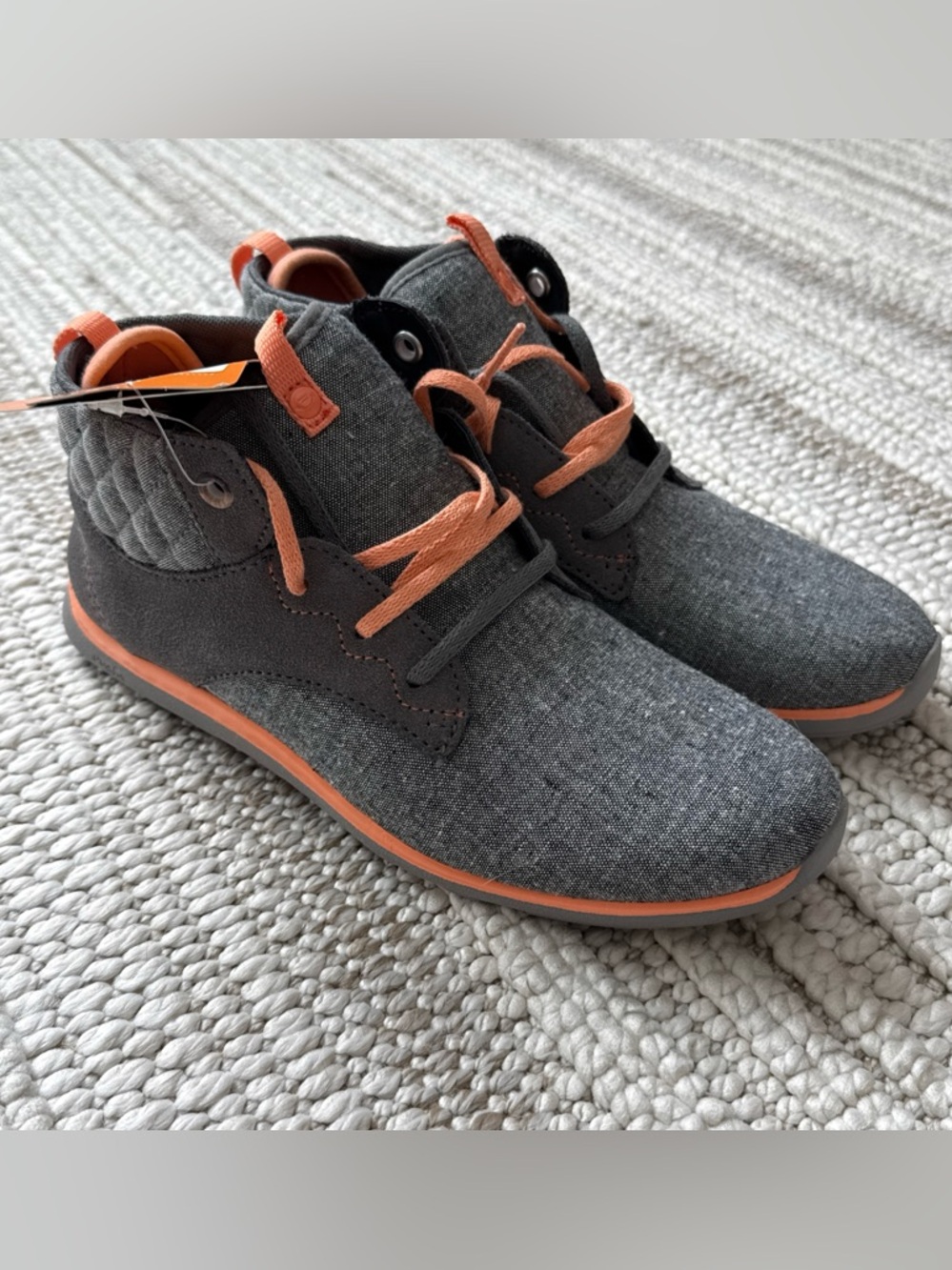 W's Cushe Gray Orange Jiva Chukka Ankle Boots Sneakers Hiking Canvas Yoga sz 6